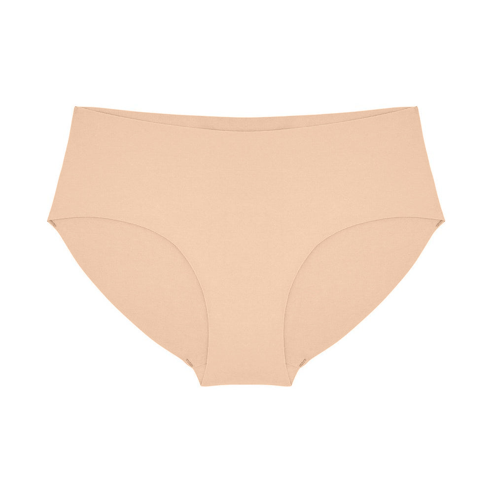 Women wearing organic cotton Mid Rise Bikini in colour skin