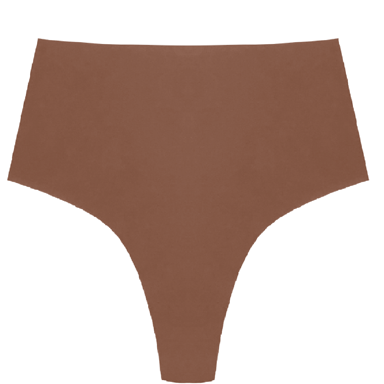 Women's Organic Cotton High Waist Thong underwear in color Mocha