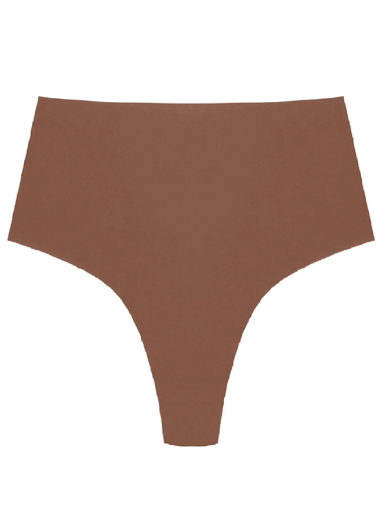 Women's Organic Cotton High Waist Thong underwear in color Mocha
