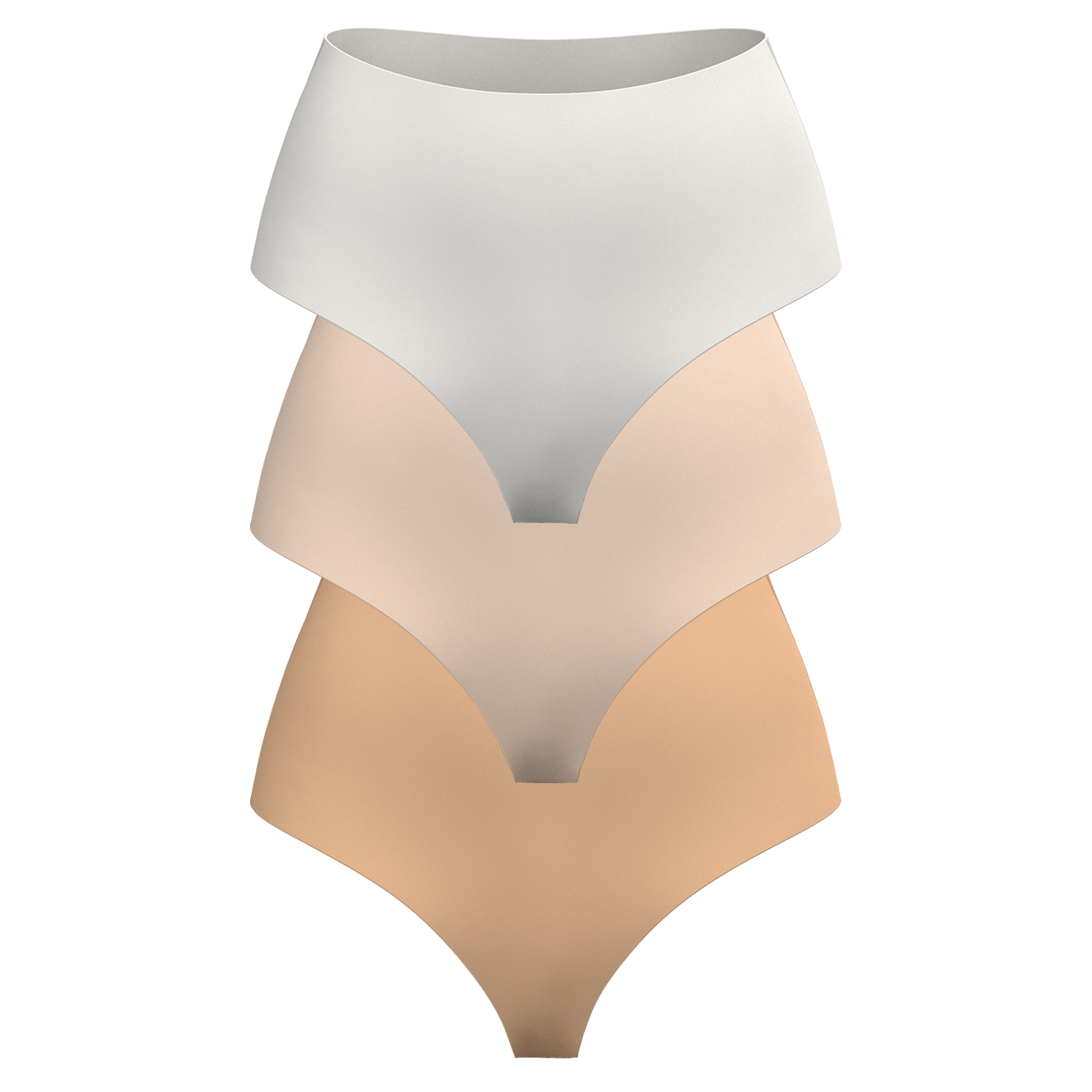Women's High Waist Thong organic cotton underwear in light neutral colors