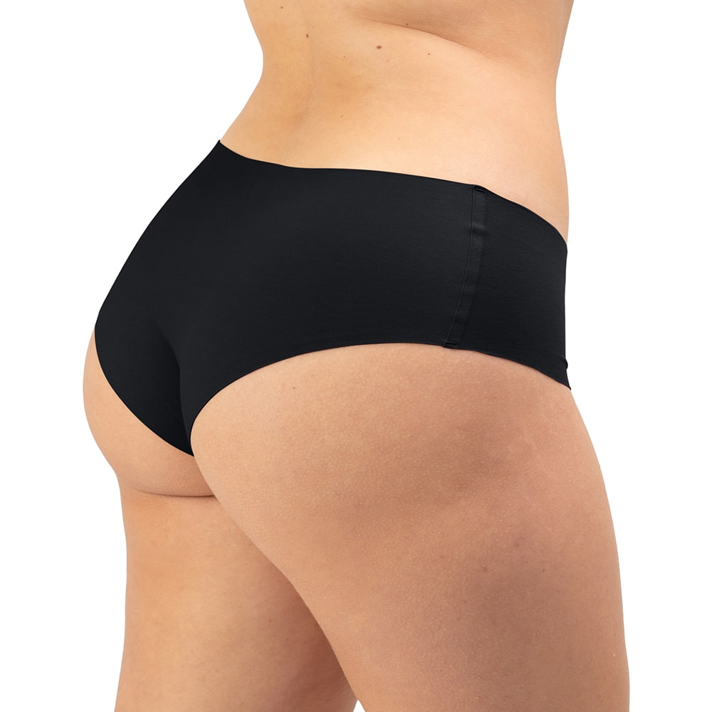 Women's Low Rise Hipster organic cotton underwear in color black - back view