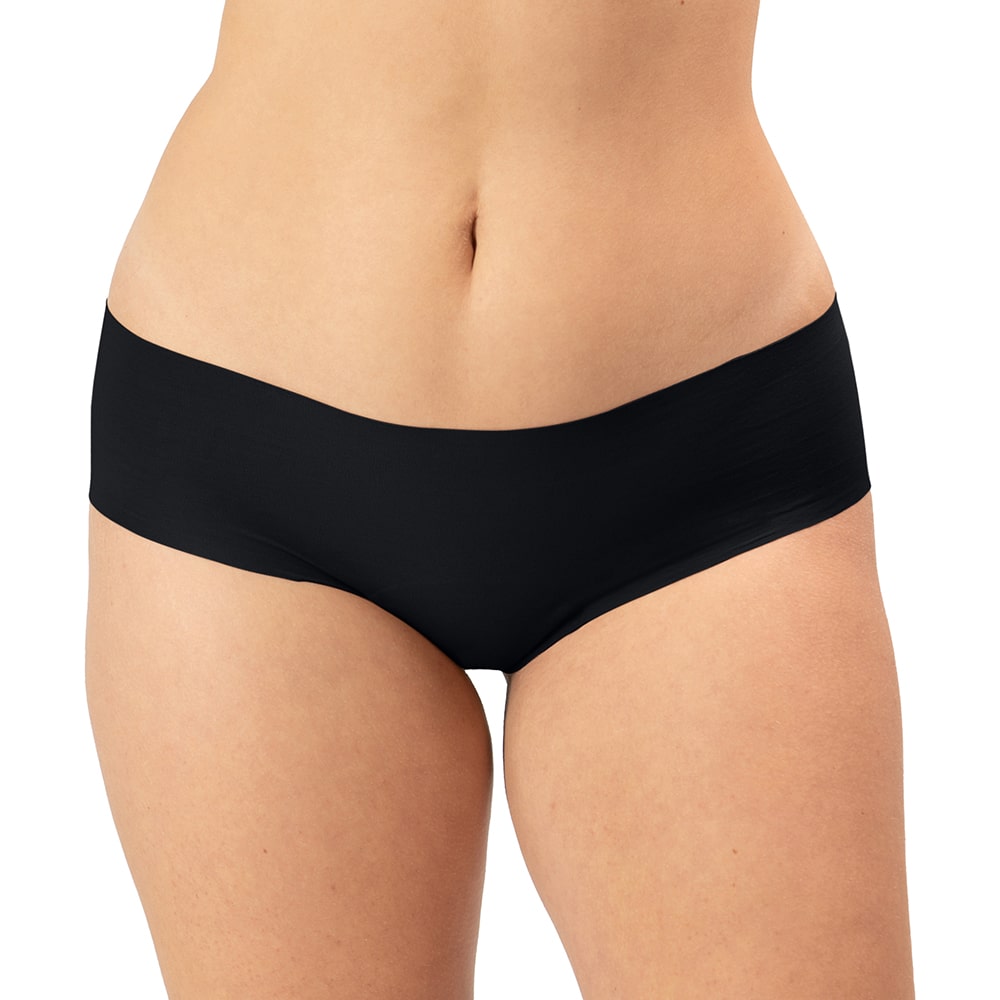 Women's Low Rise Hipster organic cotton underwear in color black - front view