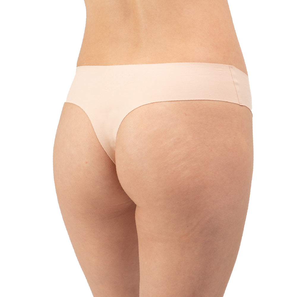Women's Organic Cotton Low Rise Thong Underwear in color Pale - Back View