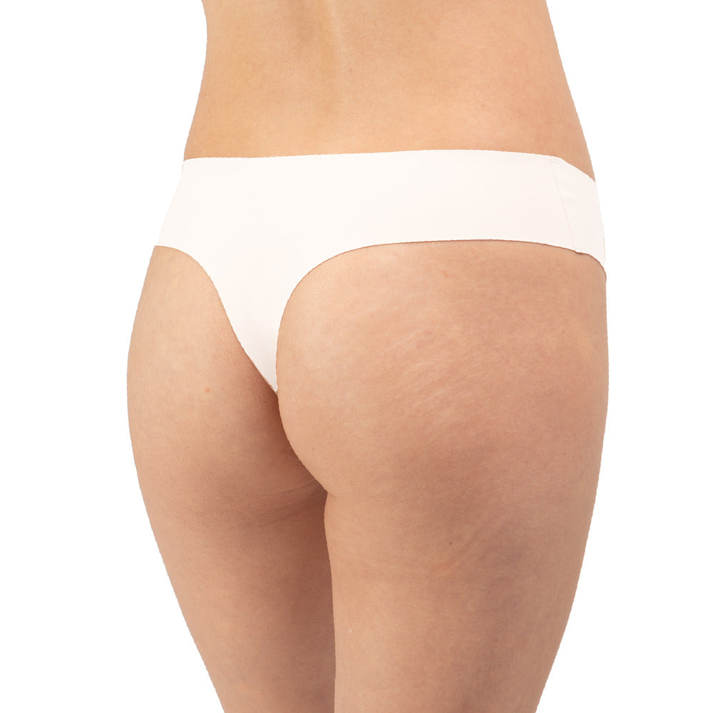 Women's Organic Cotton Low Rise Thong Underwear in color White - Back View