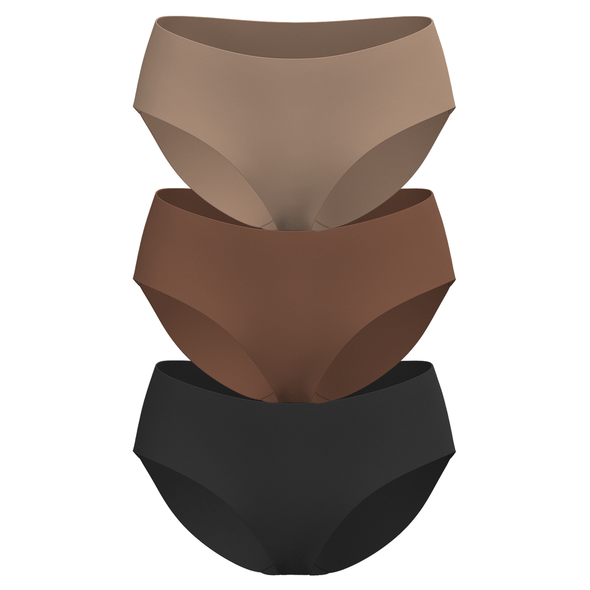 Women's organic cotton Mid Rise Bikini underwear in dark natural colors - 3 pack