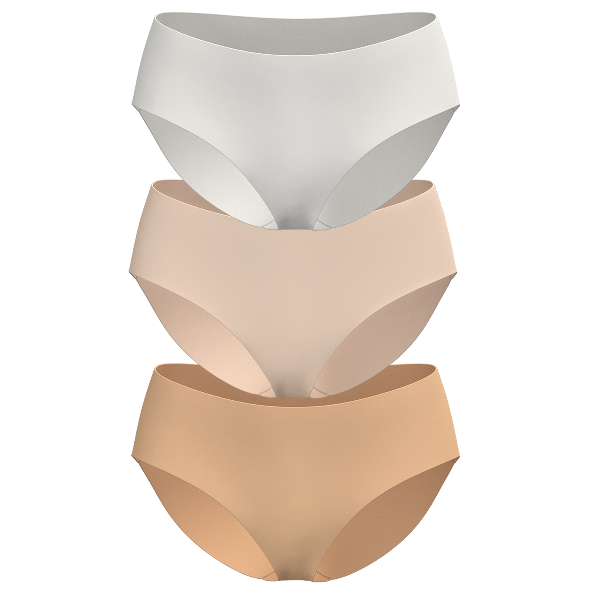 Women's organic cotton Mid Rise Bikini underwear in light neutral colors - pack of 3