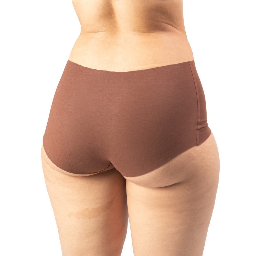 Women's Organic Cotton Mid Rise Bikini Underwear in color Mocha - Back View