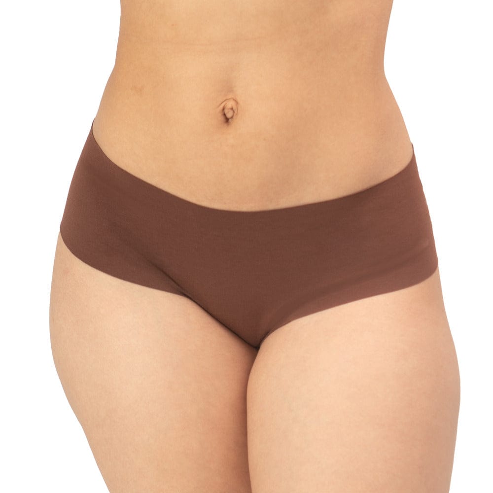 Women's Organic Cotton Mid Rise Bikini Underwear in color Mocha - Front View