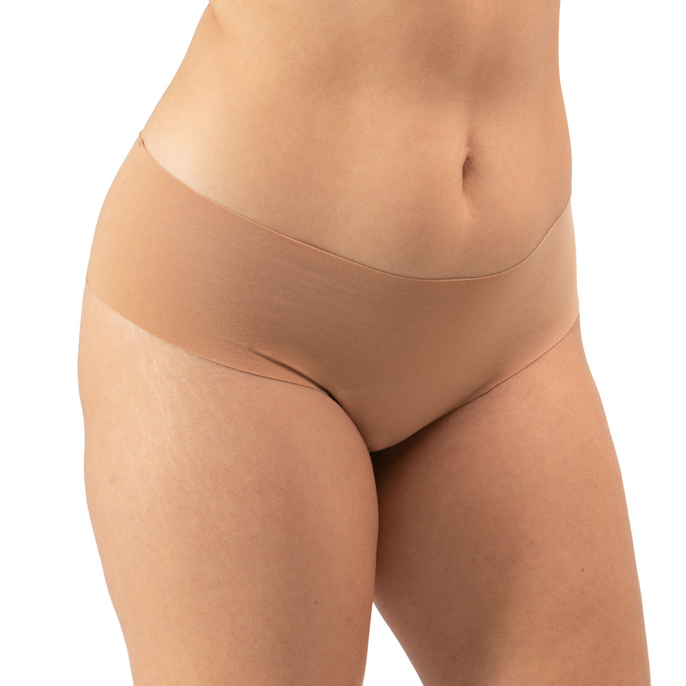 Women's Organic Cotton Mid Rise Bikini Underwear in color sand - Side View