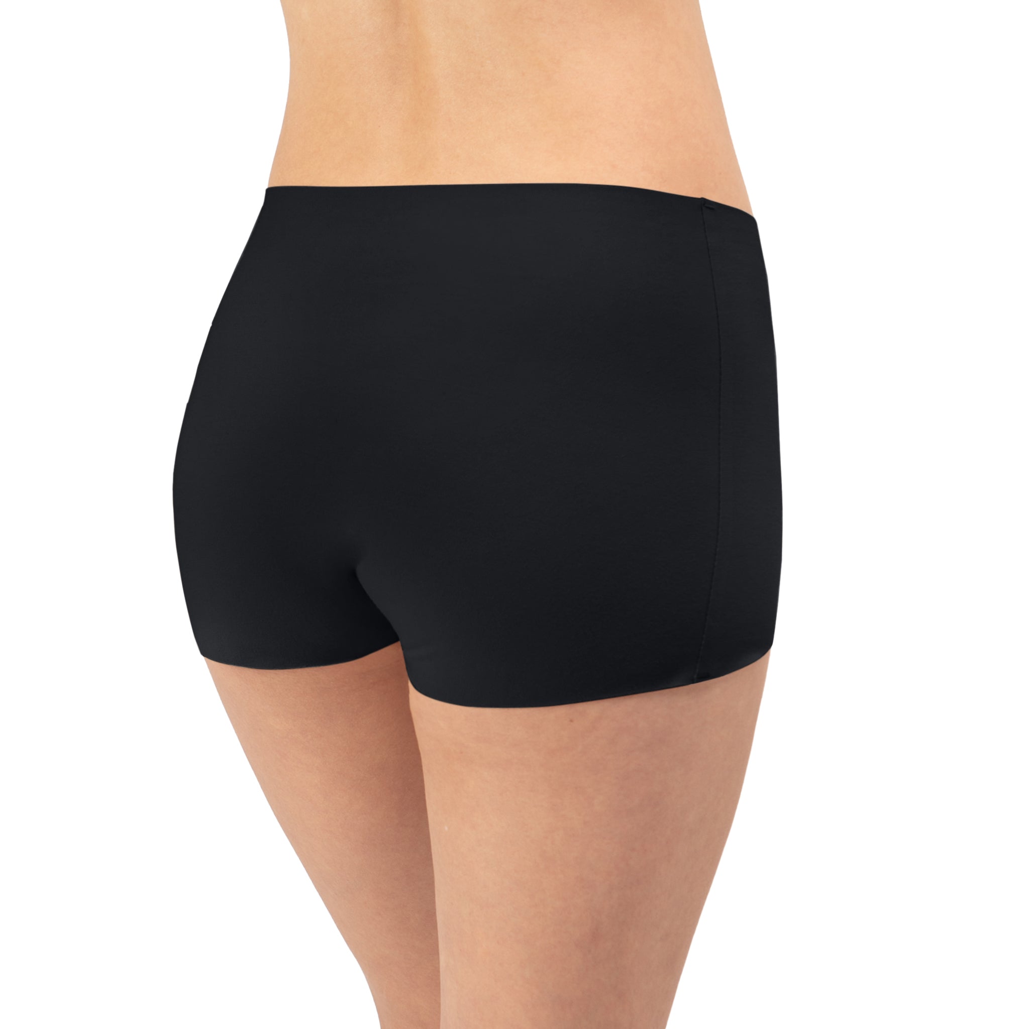 Women's Mid Rise Shortie organic cotton underwear in color black - backview