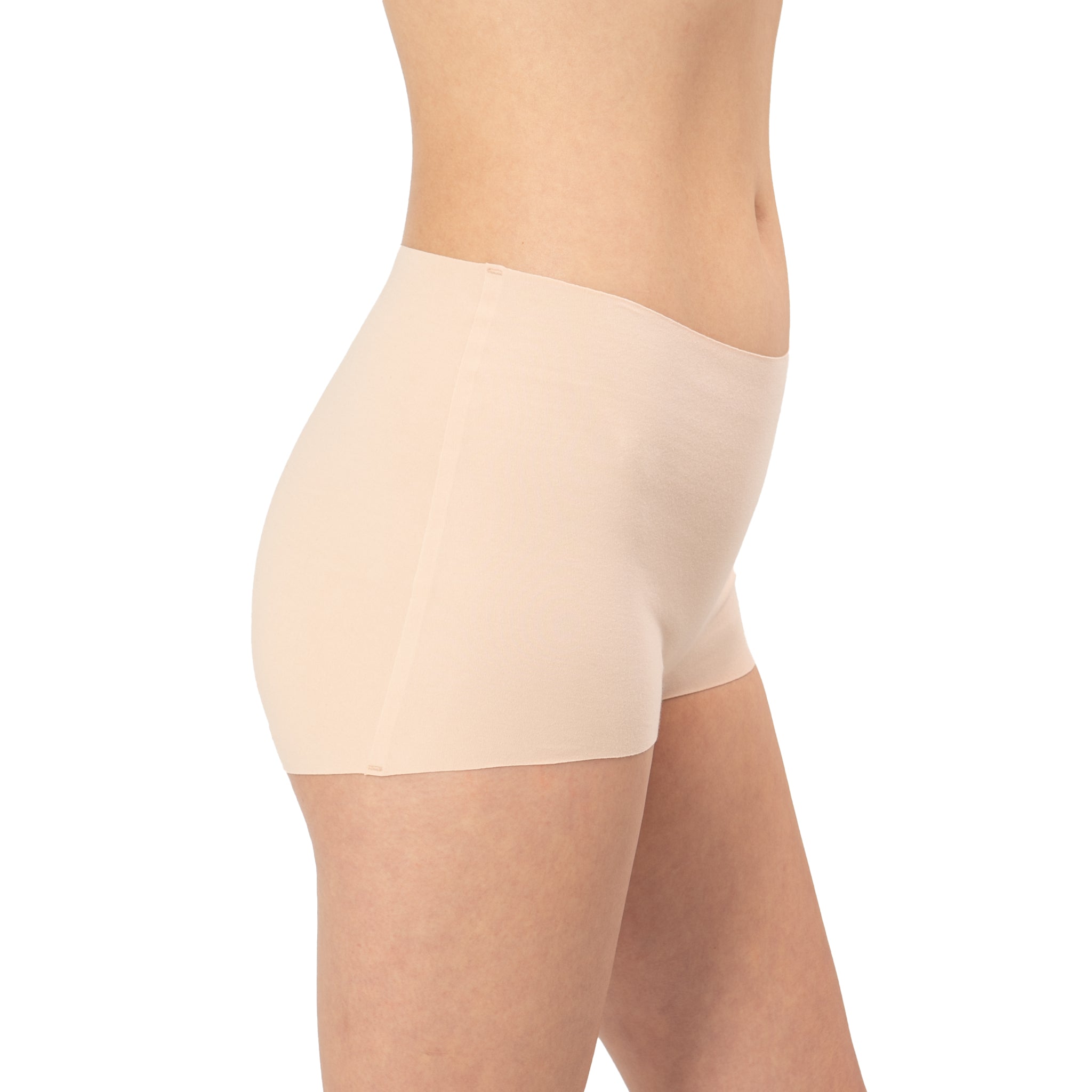 Women's Mid Rise Shortie organic cotton underwear in color Pale- Side view