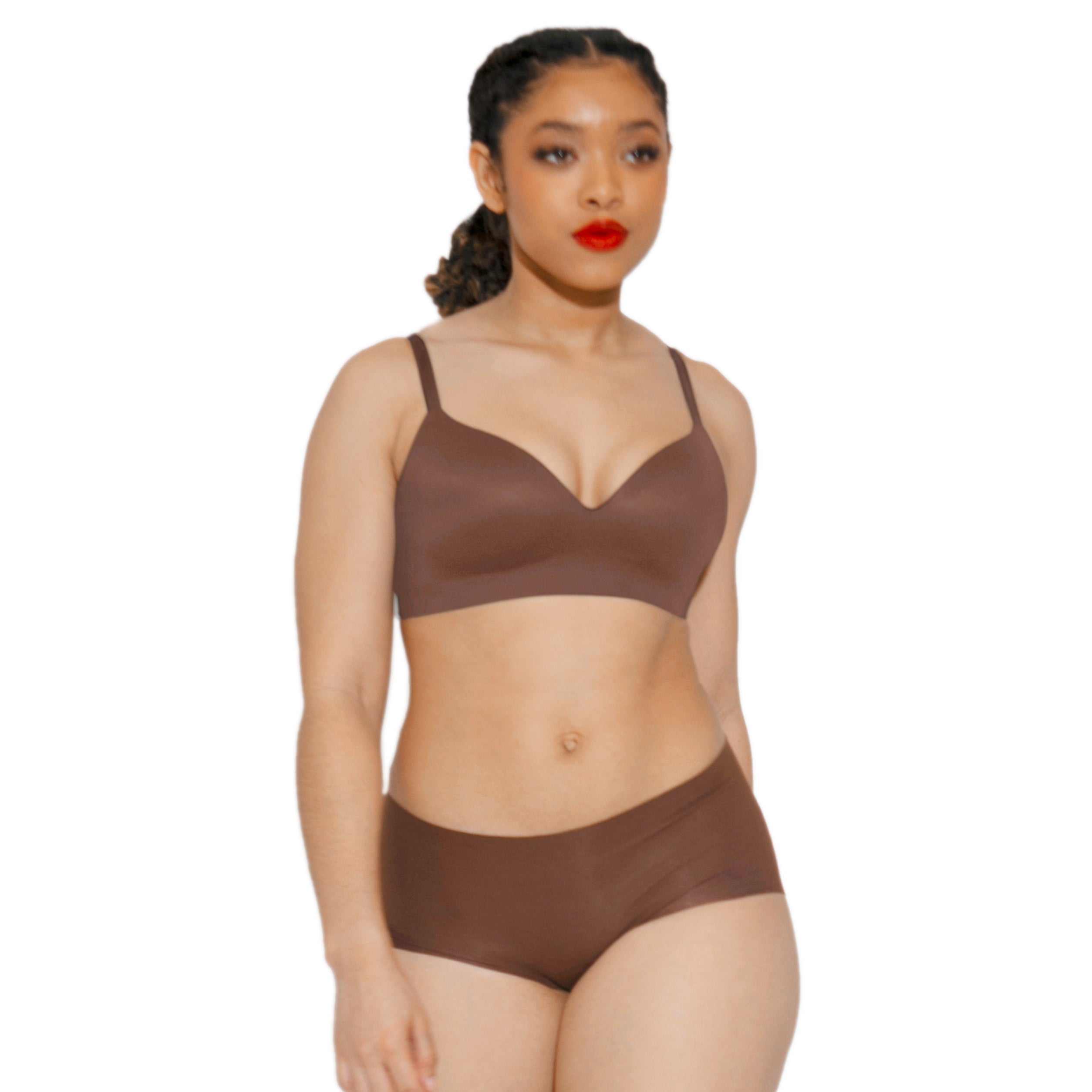 Women's Organic Cotton Low Rise Hipster underwear in color Mocha