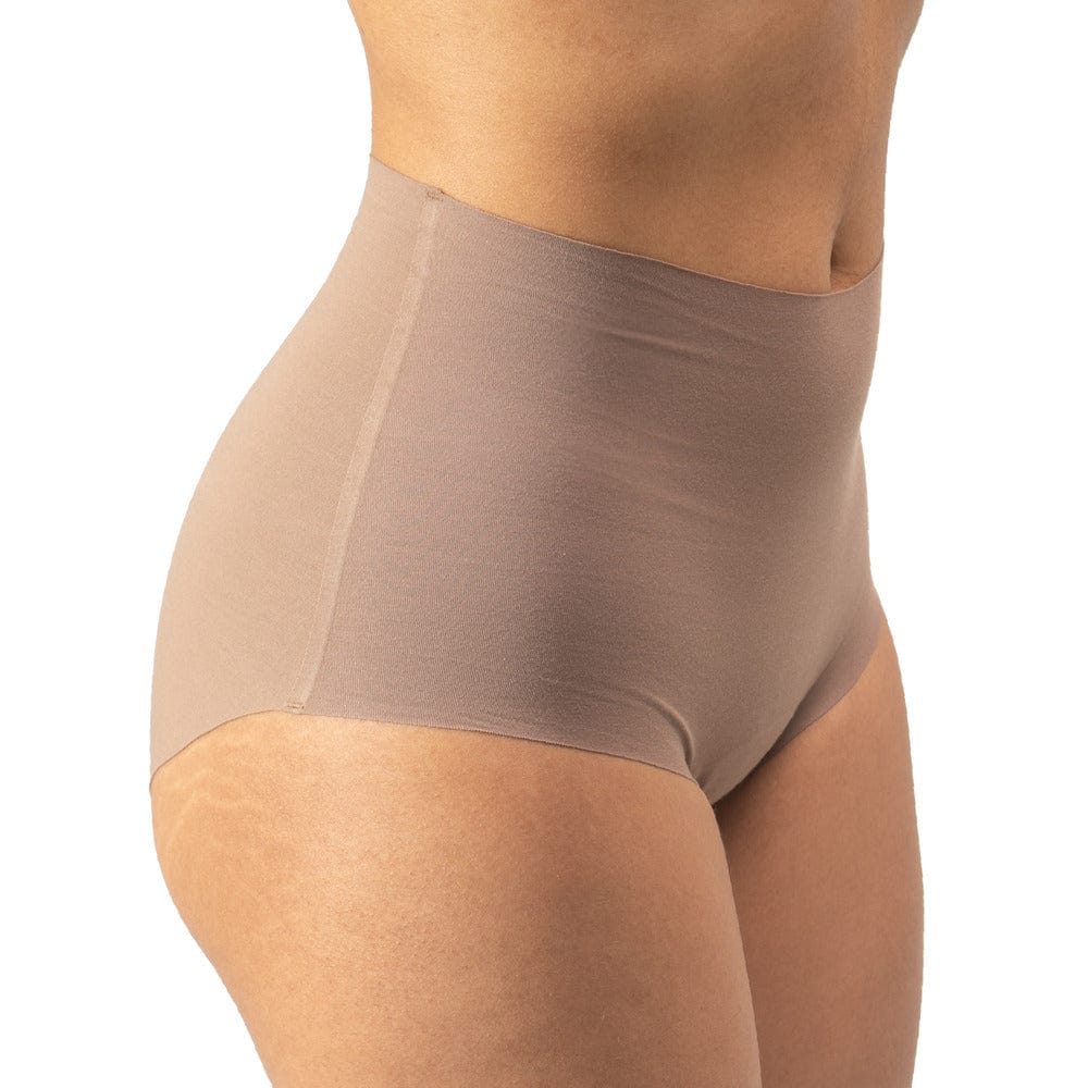 High Waist Hipster in Organic Cotton No Show in color Tan - Side View
