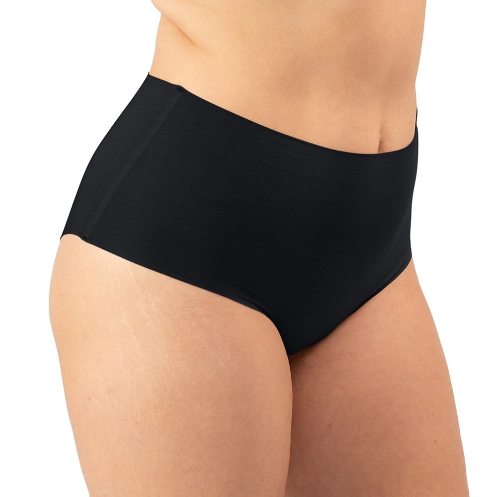 High Waist Hipster in Organic Cotton No Show in color Black - Side View
