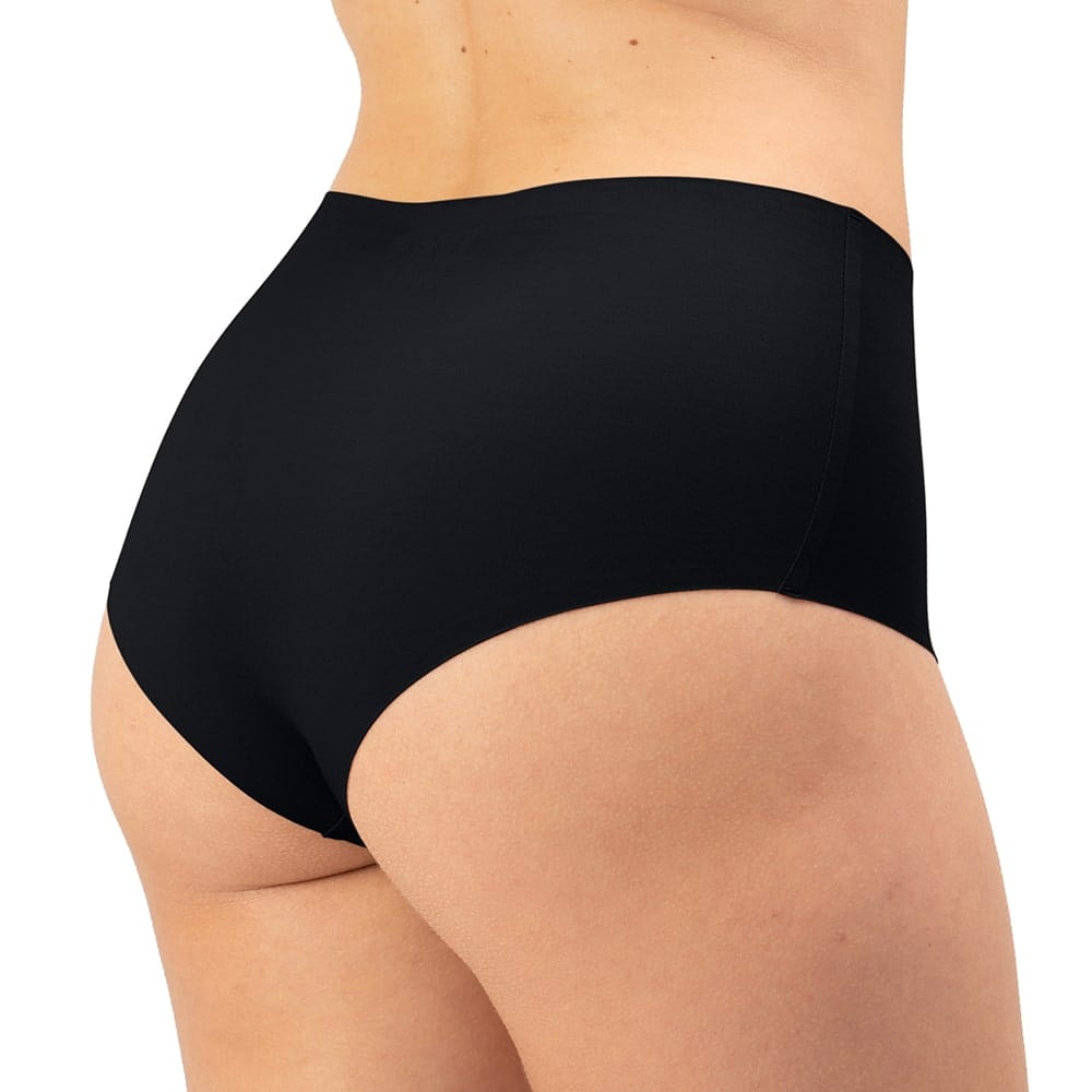 High Waist Hipster in Organic Cotton No Show in color Black - Back View
