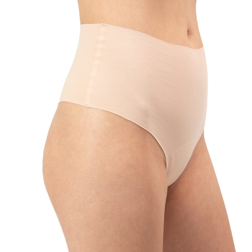 Women's Organic Cotton High Waist Thong underwear in color Pale - Side View