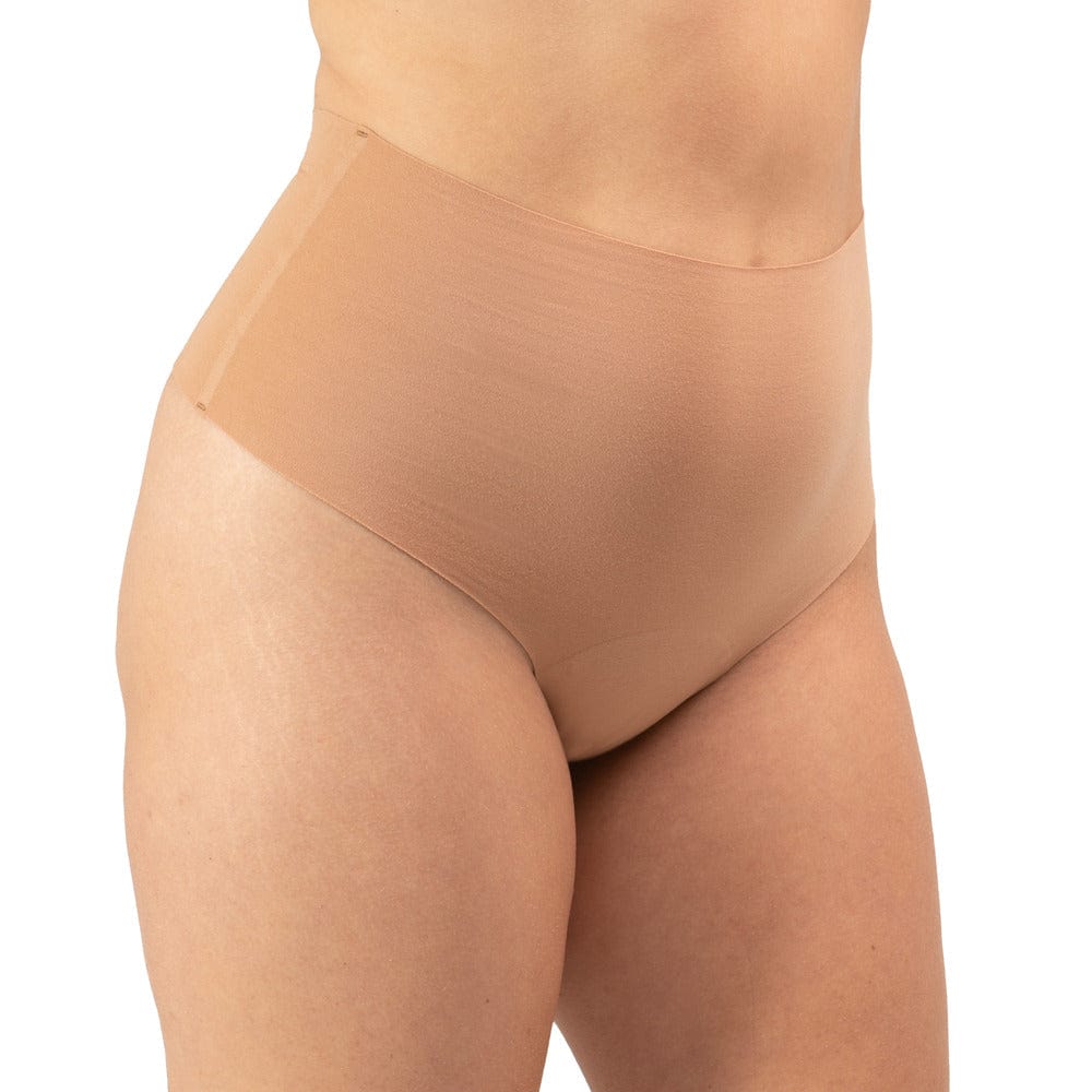 organic cotton high-waisted thong seamless no show underwear light neutral color
