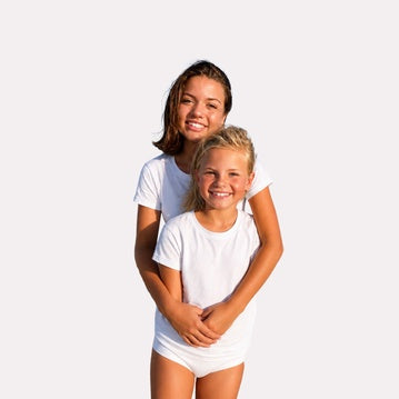 Two little girls wearing panty promise little girls panties
