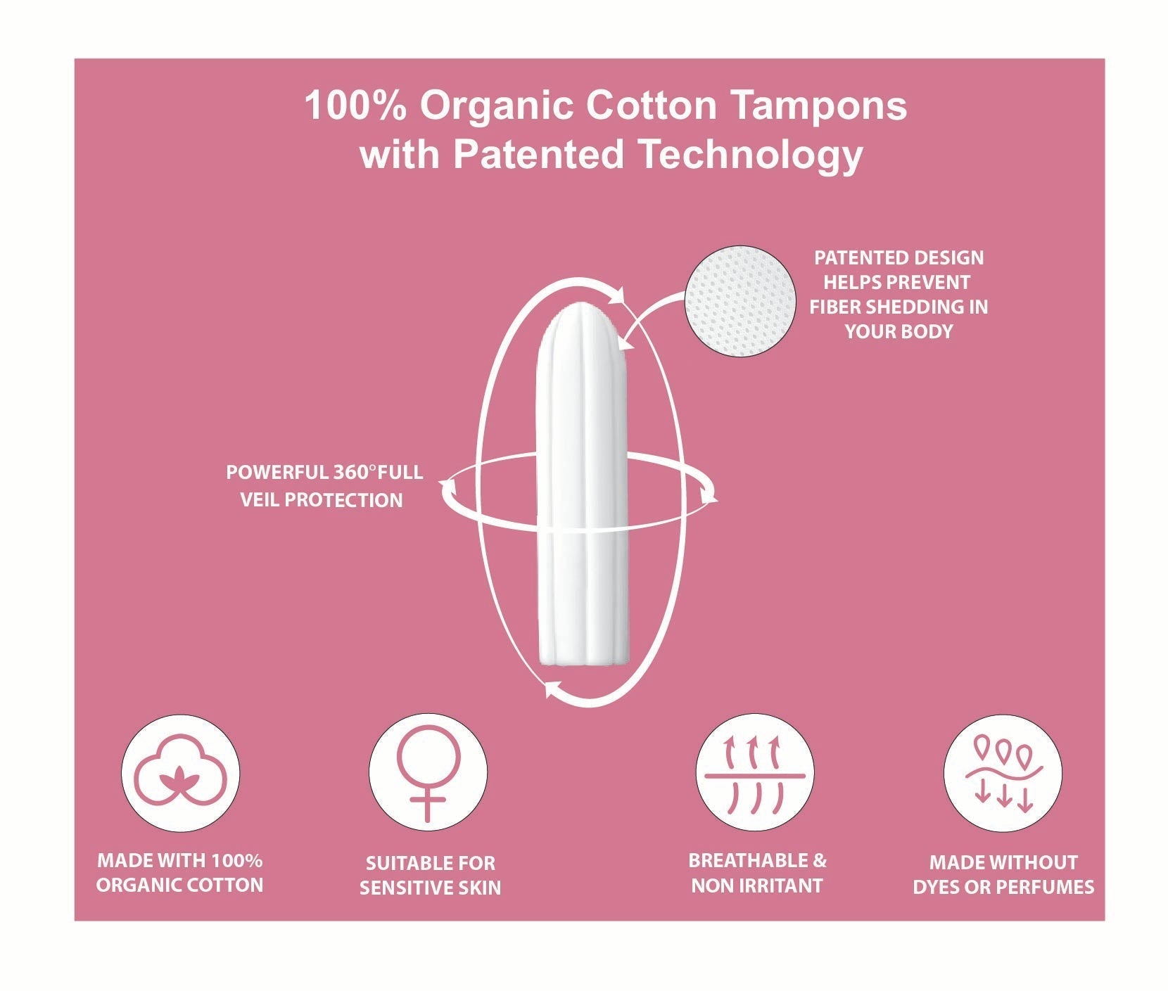 100% Organic Cotton Tampons