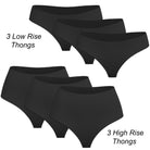 Thongs Assortment- Black, Pale, Mocha, Tan - PantyPromise