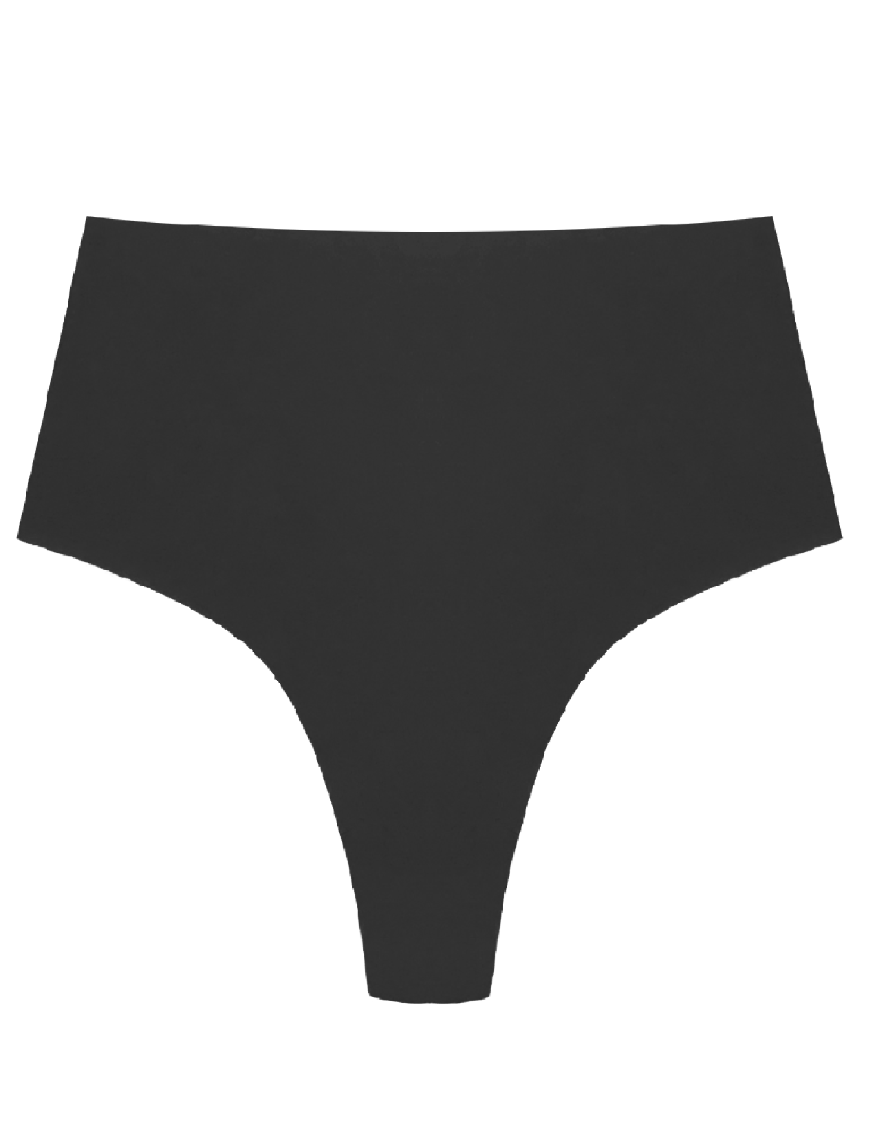 Women's Organic Cotton High Waist Thong underwear in color Black
