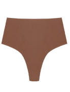 Women's Organic Cotton High Waist Thong underwear in color Mocha