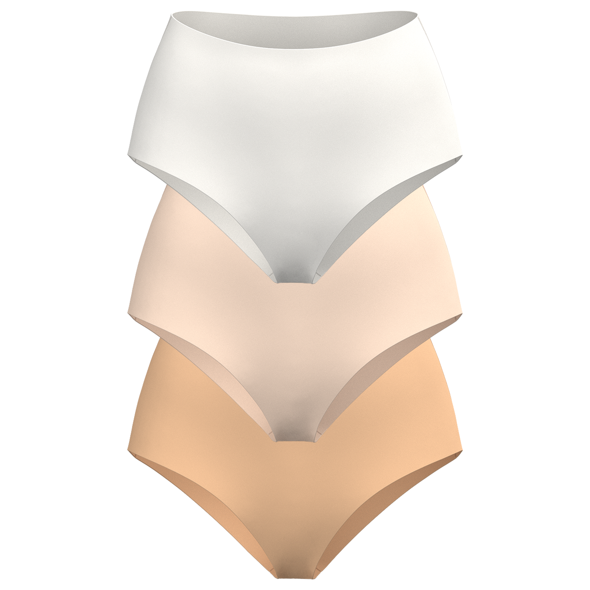 Women's High Waist Hipster organic cotton underwear in light neutral colors - 3 pack