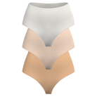 Women's High Waist Thong organic cotton underwear in light neutral colors