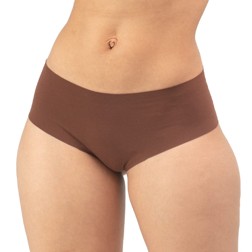 Women's Low Rise Hipster organic cotton underwear in color mocha - front view