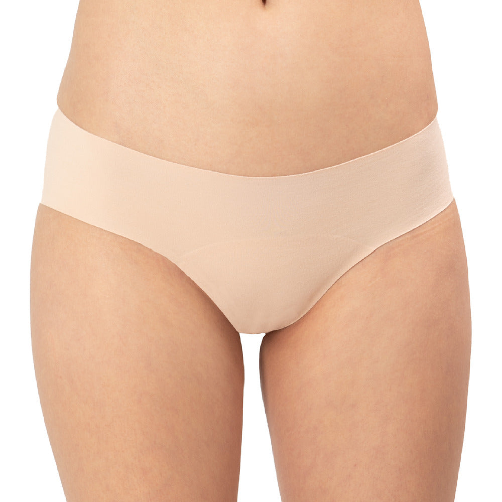 Women's organic cotton low rise hipster underwear in the color pale - front view