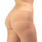 Women's organic cotton low rise hipster underwear in the color sand - back view