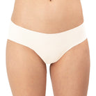 Women's organic cotton low rise hipster underwear in the color white - front view