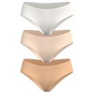 Women's organic cotton low rise hipster underwear in light neutral - 3 pack
