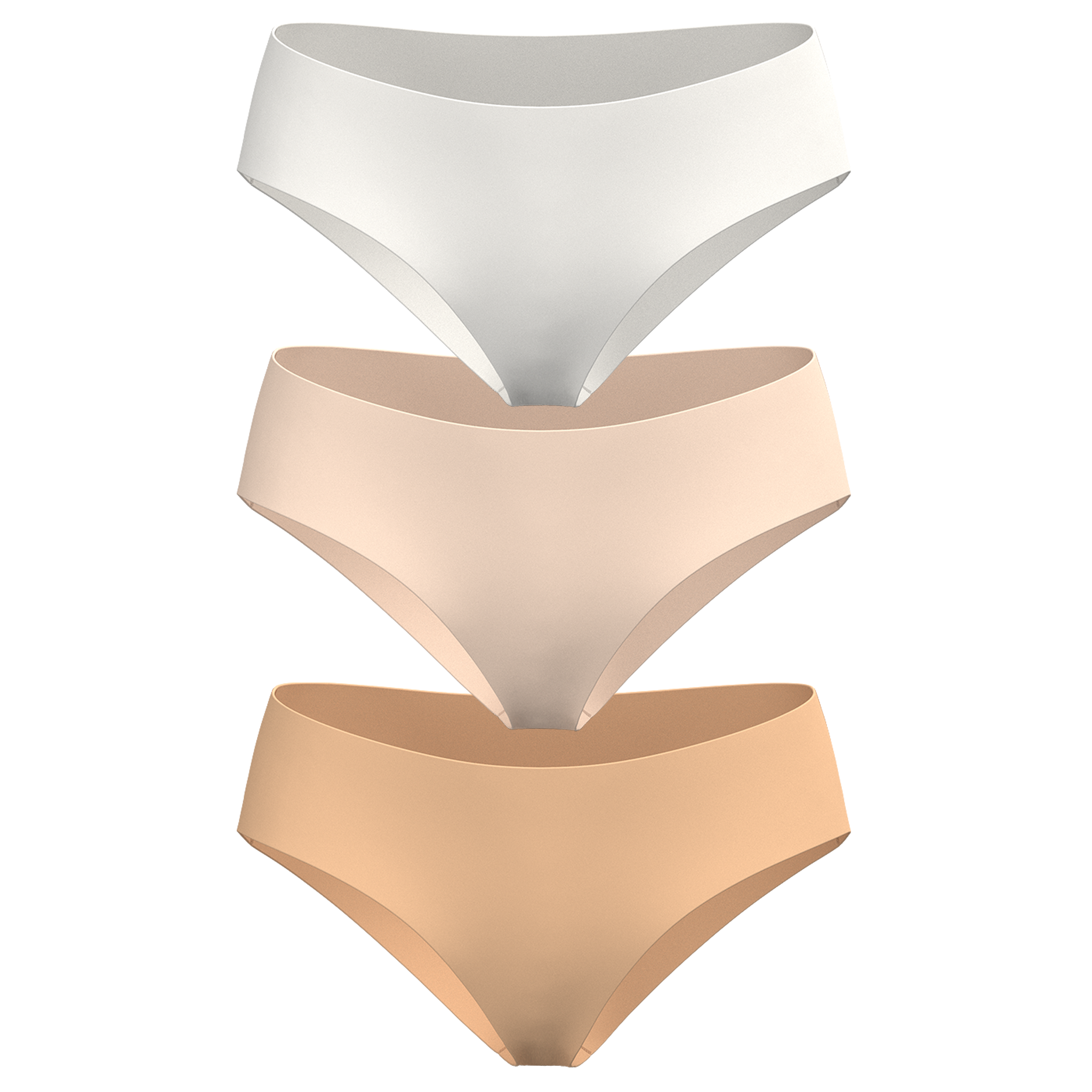 Women's organic cotton low rise hipster underwear in light neutral - 3 pack