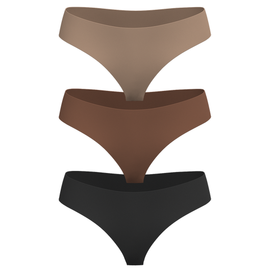 Low Rise Thong 3 Pack [Dark Neutrals] – PantyPromise