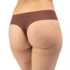 Women's Organic Cotton Low Rise Thong Underwear in color Mocha - Back View