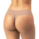 Women's Organic Cotton Low Rise Thong Underwear in color Tan - Back View