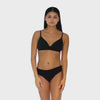 Women's Organic Cotton Low Rise Thong Bikini in color Black