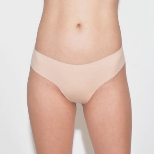 Women's organic cotton Low Rise Thong underwear in color pale