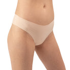 Women's Organic Cotton Low Rise Thong Underwear in color Pale - Side View