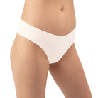 Women's Organic Cotton Low Rise Thong Underwear in color White - Front View